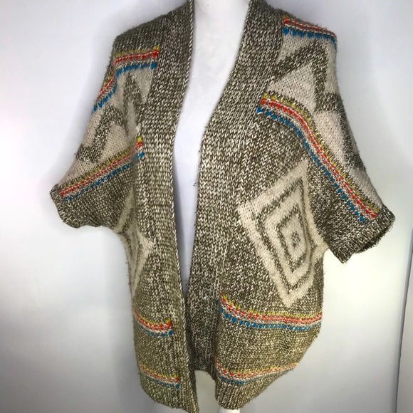 AE Southwest Boho Alpaca Wool Acrylic Cardigan - Picture 1 of 4